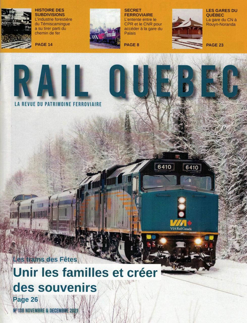 Rail Québec 138 / Novembre - Décembre / 2021